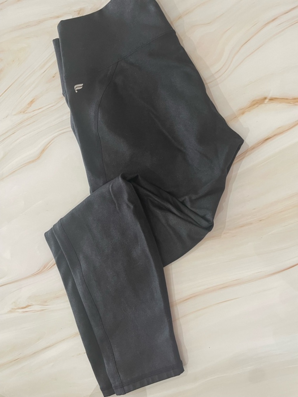 Kids Black Shiny Active Leggings - Athletic Performance